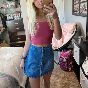 Buttoned Up Jean Skirt